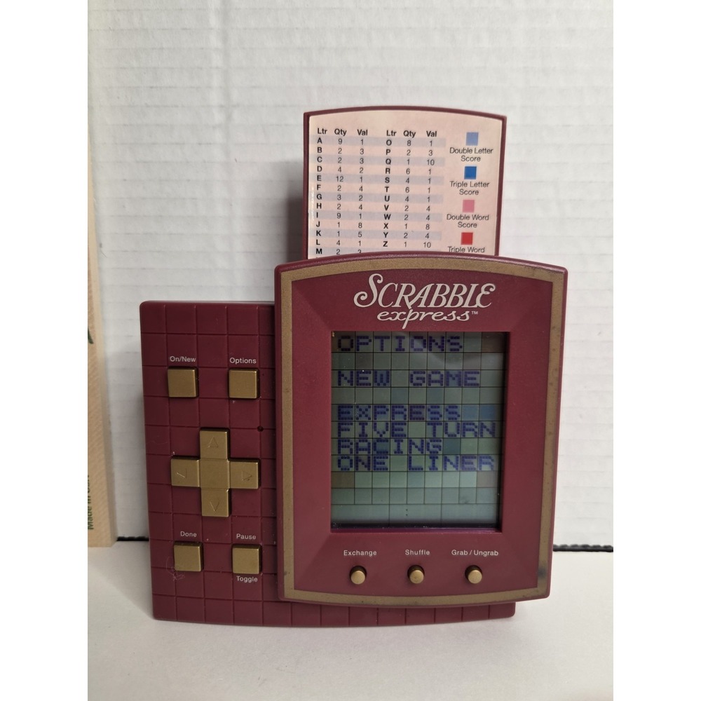Hasbro 1999 Scrabble Express Handheld Electronic Game Tested Working